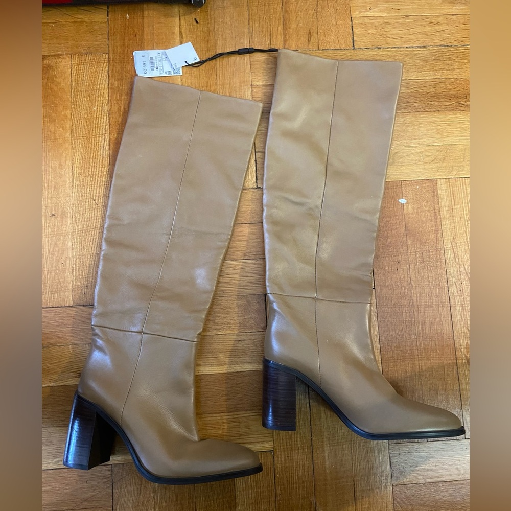 ZARA Genuine Leather Knee-High Boot